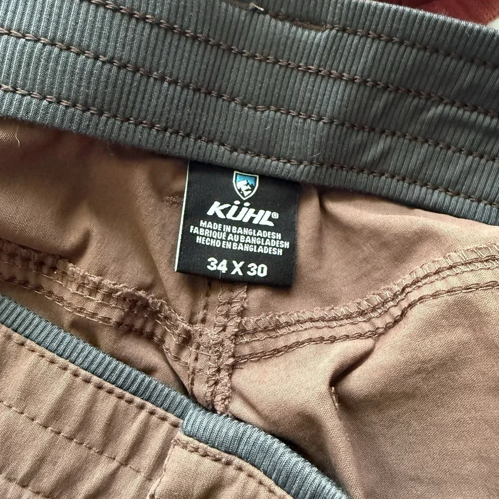 Kuhl Renegade Recon Pants Men 34x30 Red Brown Hiking Chino Nylon Spandex Stretch